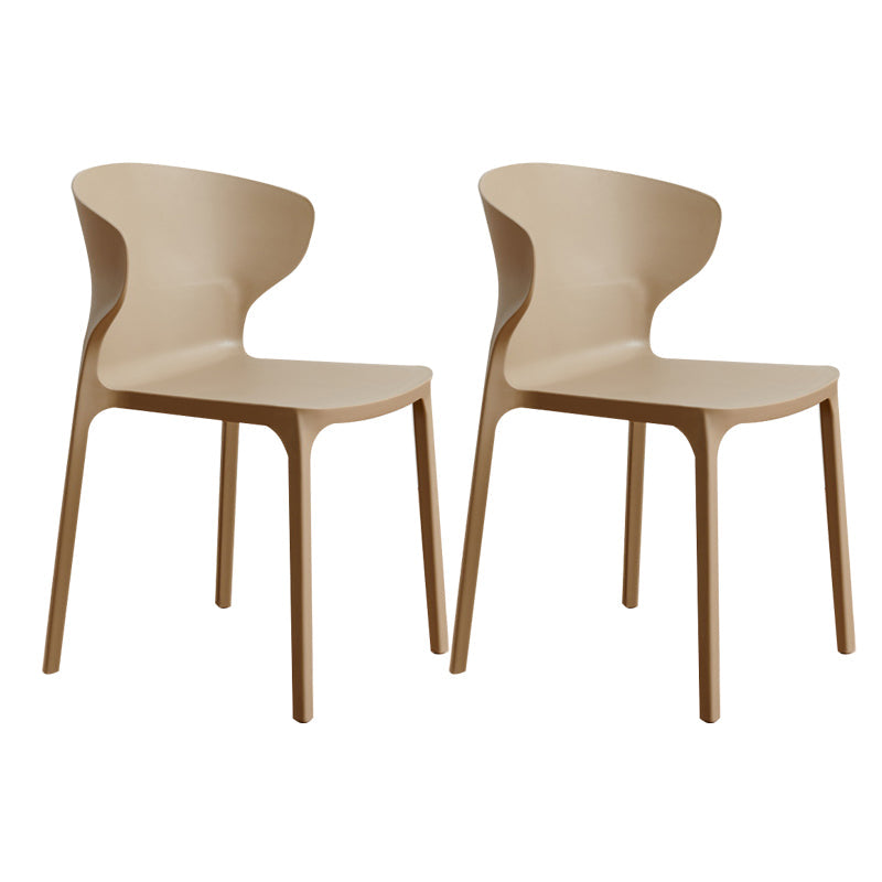Scandinavian Plastic Kitchen Dining Room Chair Wingback Side Chair Khaki Set of 2 Clearhalo ' kitchen&dining_furn' 'Dining Chairs' 'Dining Tables & Seating' 'dining_chair' 'Furniture' 'furniture_dining_chair' 'Kitchen & Dining Furniture' 'kitchen' 4511259