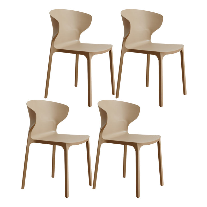Scandinavian Plastic Kitchen Dining Room Chair Wingback Side Chair Khaki Set of 4 Clearhalo ' kitchen&dining_furn' 'Dining Chairs' 'Dining Tables & Seating' 'dining_chair' 'Furniture' 'furniture_dining_chair' 'Kitchen & Dining Furniture' 'kitchen' 4511260