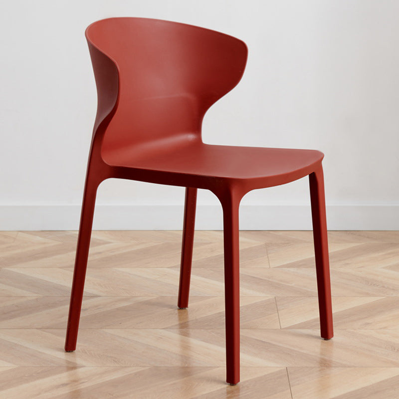 Scandinavian Plastic Kitchen Dining Room Chair Wingback Side Chair Burgundy 1 Piece Clearhalo ' kitchen&dining_furn' 'Dining Chairs' 'Dining Tables & Seating' 'dining_chair' 'Furniture' 'furniture_dining_chair' 'Kitchen & Dining Furniture' 'kitchen' 4511261