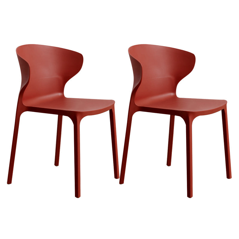 Scandinavian Plastic Kitchen Dining Room Chair Wingback Side Chair Burgundy Set of 2 Clearhalo ' kitchen&dining_furn' 'Dining Chairs' 'Dining Tables & Seating' 'dining_chair' 'Furniture' 'furniture_dining_chair' 'Kitchen & Dining Furniture' 'kitchen' 4511262