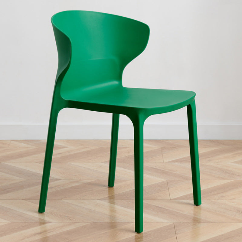 Scandinavian Plastic Kitchen Dining Room Chair Wingback Side Chair Dark Green 1 Piece Clearhalo ' kitchen&dining_furn' 'Dining Chairs' 'Dining Tables & Seating' 'dining_chair' 'Furniture' 'furniture_dining_chair' 'Kitchen & Dining Furniture' 'kitchen' 4511264