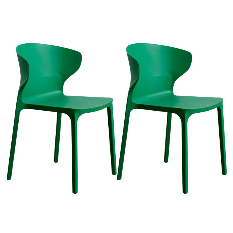 Scandinavian Plastic Kitchen Dining Room Chair Wingback Side Chair Dark Green Set of 2 Clearhalo ' kitchen&dining_furn' 'Dining Chairs' 'Dining Tables & Seating' 'dining_chair' 'Furniture' 'furniture_dining_chair' 'Kitchen & Dining Furniture' 'kitchen' 4511265