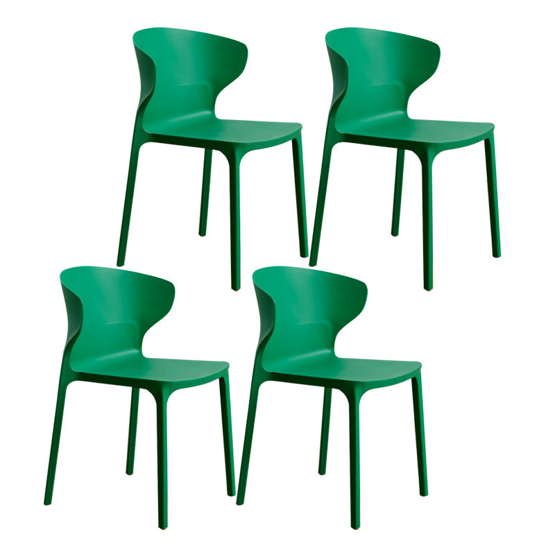 Scandinavian Plastic Kitchen Dining Room Chair Wingback Side Chair Dark Green Set of 4 Clearhalo ' kitchen&dining_furn' 'Dining Chairs' 'Dining Tables & Seating' 'dining_chair' 'Furniture' 'furniture_dining_chair' 'Kitchen & Dining Furniture' 'kitchen' 4511266
