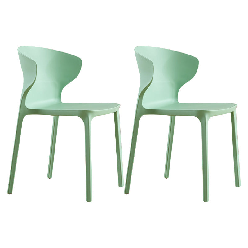 Scandinavian Plastic Kitchen Dining Room Chair Wingback Side Chair Lemon Green Set of 2 Clearhalo ' kitchen&dining_furn' 'Dining Chairs' 'Dining Tables & Seating' 'dining_chair' 'Furniture' 'furniture_dining_chair' 'Kitchen & Dining Furniture' 'kitchen' 4511268