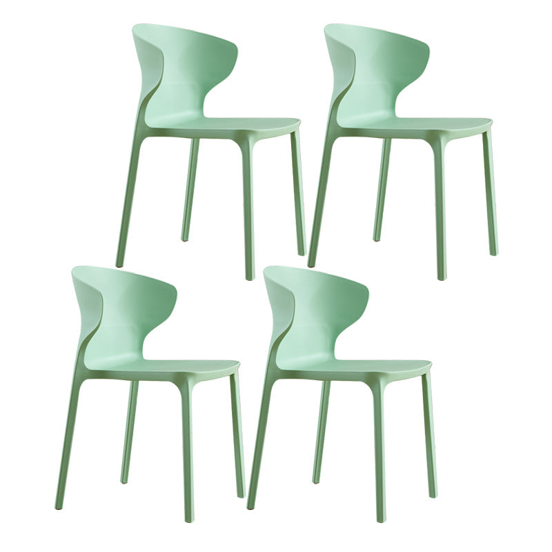 Scandinavian Plastic Kitchen Dining Room Chair Wingback Side Chair Lemon Green Set of 4 Clearhalo ' kitchen&dining_furn' 'Dining Chairs' 'Dining Tables & Seating' 'dining_chair' 'Furniture' 'furniture_dining_chair' 'Kitchen & Dining Furniture' 'kitchen' 4511269