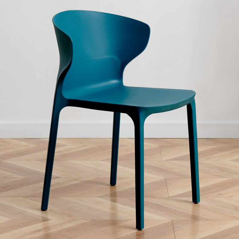 Scandinavian Plastic Kitchen Dining Room Chair Wingback Side Chair Dark Blue 1 Piece Clearhalo ' kitchen&dining_furn' 'Dining Chairs' 'Dining Tables & Seating' 'dining_chair' 'Furniture' 'furniture_dining_chair' 'Kitchen & Dining Furniture' 'kitchen' 4511270