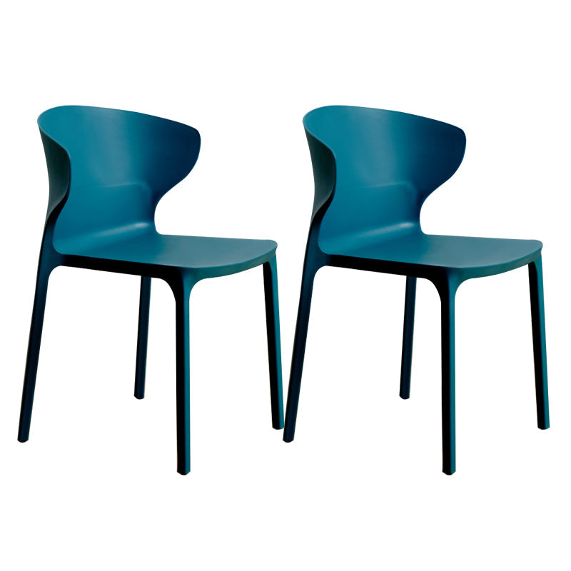 Scandinavian Plastic Kitchen Dining Room Chair Wingback Side Chair Dark Blue Set of 2 Clearhalo ' kitchen&dining_furn' 'Dining Chairs' 'Dining Tables & Seating' 'dining_chair' 'Furniture' 'furniture_dining_chair' 'Kitchen & Dining Furniture' 'kitchen' 4511271