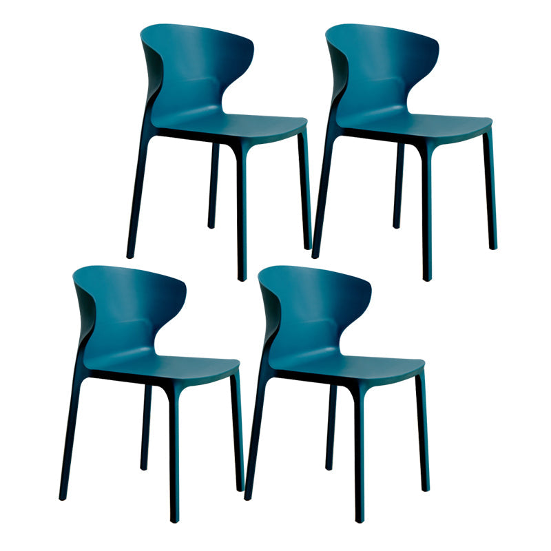 Scandinavian Plastic Kitchen Dining Room Chair Wingback Side Chair Dark Blue Set of 4 Clearhalo ' kitchen&dining_furn' 'Dining Chairs' 'Dining Tables & Seating' 'dining_chair' 'Furniture' 'furniture_dining_chair' 'Kitchen & Dining Furniture' 'kitchen' 4511272
