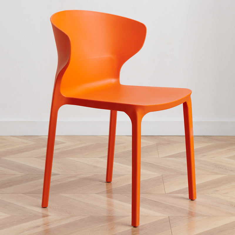 Scandinavian Plastic Kitchen Dining Room Chair Wingback Side Chair Orange 1 Piece Clearhalo ' kitchen&dining_furn' 'Dining Chairs' 'Dining Tables & Seating' 'dining_chair' 'Furniture' 'furniture_dining_chair' 'Kitchen & Dining Furniture' 'kitchen' 4511273