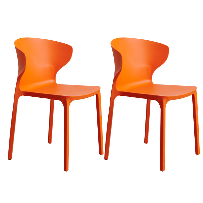 Scandinavian Plastic Kitchen Dining Room Chair Wingback Side Chair Orange Set of 2 Clearhalo ' kitchen&dining_furn' 'Dining Chairs' 'Dining Tables & Seating' 'dining_chair' 'Furniture' 'furniture_dining_chair' 'Kitchen & Dining Furniture' 'kitchen' 4511274