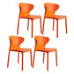 Scandinavian Plastic Kitchen Dining Room Chair Wingback Side Chair Orange Set of 4 Clearhalo ' kitchen&dining_furn' 'Dining Chairs' 'Dining Tables & Seating' 'dining_chair' 'Furniture' 'furniture_dining_chair' 'Kitchen & Dining Furniture' 'kitchen' 4511275