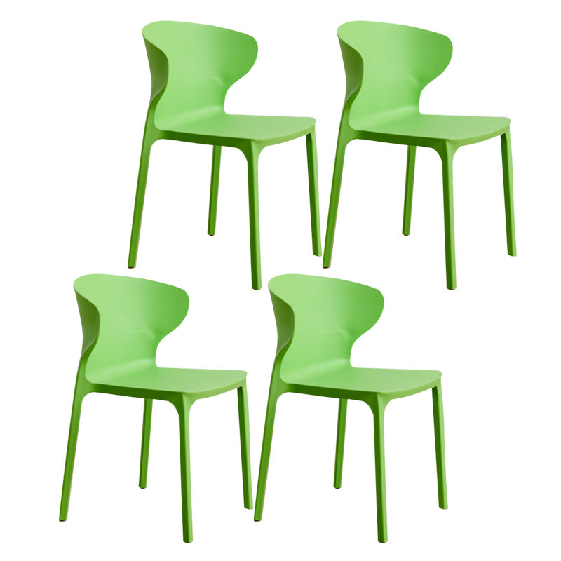 Scandinavian Plastic Kitchen Dining Room Chair Wingback Side Chair Fruit Green Set of 4 Clearhalo ' kitchen&dining_furn' 'Dining Chairs' 'Dining Tables & Seating' 'dining_chair' 'Furniture' 'furniture_dining_chair' 'Kitchen & Dining Furniture' 'kitchen' 4511278