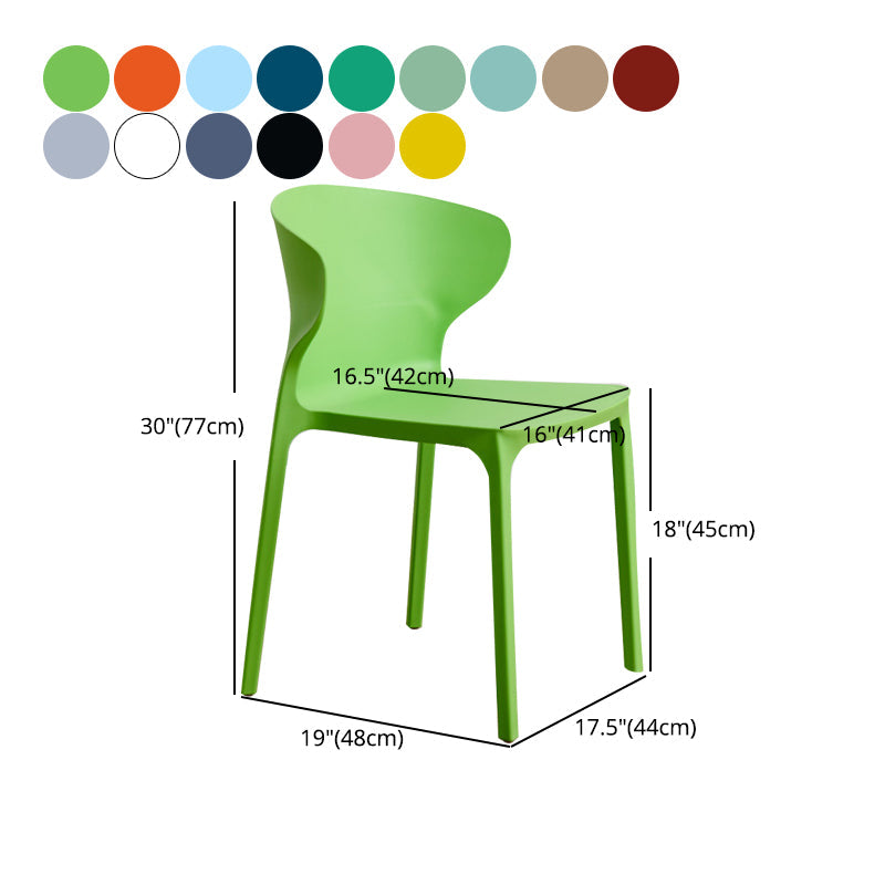 Scandinavian Plastic Kitchen Dining Room Chair Wingback Side Chair Clearhalo ' kitchen&dining_furn' 'Dining Chairs' 'Dining Tables & Seating' 'dining_chair' 'Furniture' 'furniture_dining_chair' 'Kitchen & Dining Furniture' 'kitchen' 4511279