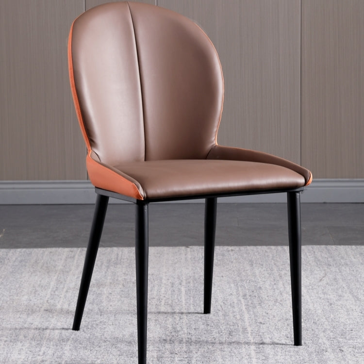 Modern Style Kitchen Metal Dining Chairs Wingback Dining Arm Side Chair Brown 1 Piece Clearhalo ' kitchen&dining_furn' 'Dining Chairs' 'Dining Tables & Seating' 'dining_chair' 'furn' 'furn_dining_chair' 'Furniture' 'furniture_dining_chair' 'Kitchen & Dining Furniture' 'kitchen' 4511287