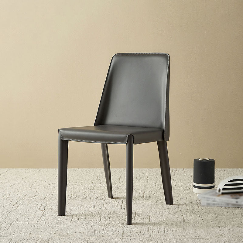 Modern Leather Dining Room Chair Metal Armless Chair for Restaurant Use Clearhalo ' kitchen&dining_furn' 'Dining Chairs' 'Dining Tables & Seating' 'dining_chair' 'furn' 'furn_dining_chair' 'Furniture' 'furniture_dining_chair' 'Kitchen & Dining Furniture' 'kitchen' 4511300