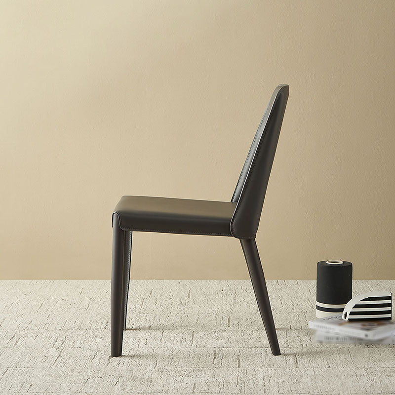 Modern Leather Dining Room Chair Metal Armless Chair for Restaurant Use Clearhalo ' kitchen&dining_furn' 'Dining Chairs' 'Dining Tables & Seating' 'dining_chair' 'furn' 'furn_dining_chair' 'Furniture' 'furniture_dining_chair' 'Kitchen & Dining Furniture' 'kitchen' 4511305