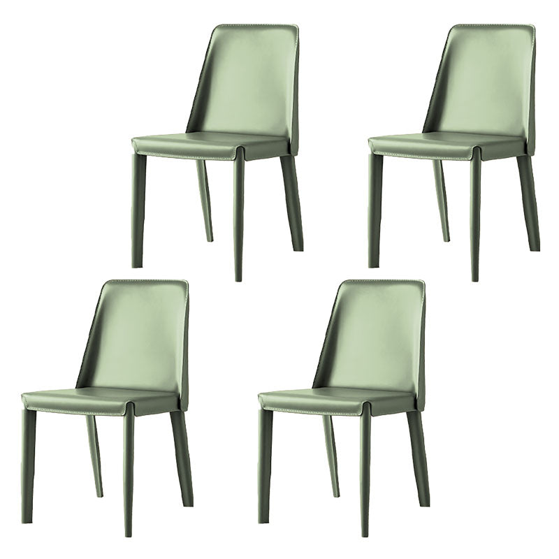 Modern Leather Dining Room Chair Metal Armless Chair for Restaurant Use Green 4 Piece Set Clearhalo ' kitchen&dining_furn' 'Dining Chairs' 'Dining Tables & Seating' 'dining_chair' 'furn' 'furn_dining_chair' 'Furniture' 'furniture_dining_chair' 'Kitchen & Dining Furniture' 'kitchen' 4511311