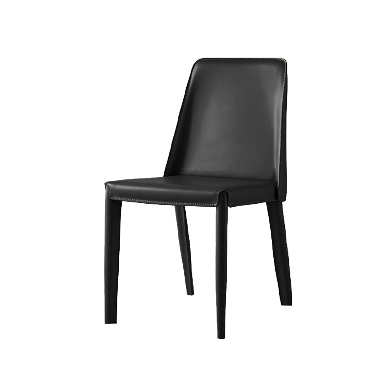 Modern Leather Dining Room Chair Metal Armless Chair for Restaurant Use Black 1 Piece Clearhalo ' kitchen&dining_furn' 'Dining Chairs' 'Dining Tables & Seating' 'dining_chair' 'furn' 'furn_dining_chair' 'Furniture' 'furniture_dining_chair' 'Kitchen & Dining Furniture' 'kitchen' 4511312