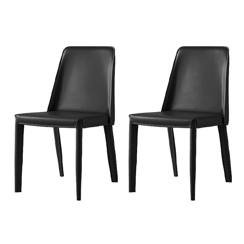 Modern Leather Dining Room Chair Metal Armless Chair for Restaurant Use Black 2 Piece Set Clearhalo ' kitchen&dining_furn' 'Dining Chairs' 'Dining Tables & Seating' 'dining_chair' 'furn' 'furn_dining_chair' 'Furniture' 'furniture_dining_chair' 'Kitchen & Dining Furniture' 'kitchen' 4511314