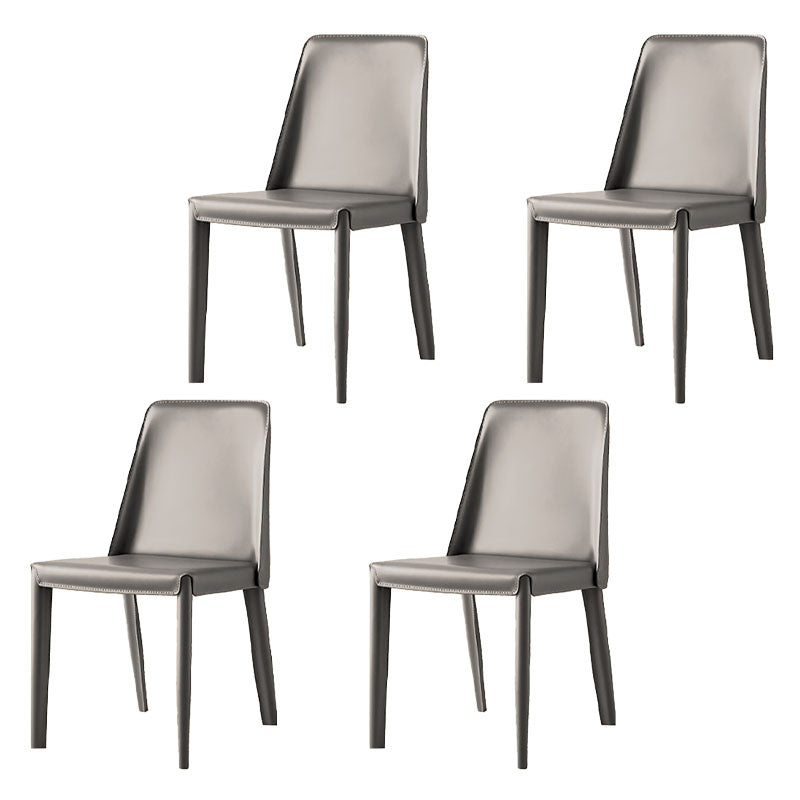 Modern Leather Dining Room Chair Metal Armless Chair for Restaurant Use Beige 4 Piece Set Clearhalo ' kitchen&dining_furn' 'Dining Chairs' 'Dining Tables & Seating' 'dining_chair' 'furn' 'furn_dining_chair' 'Furniture' 'furniture_dining_chair' 'Kitchen & Dining Furniture' 'kitchen' 4511324