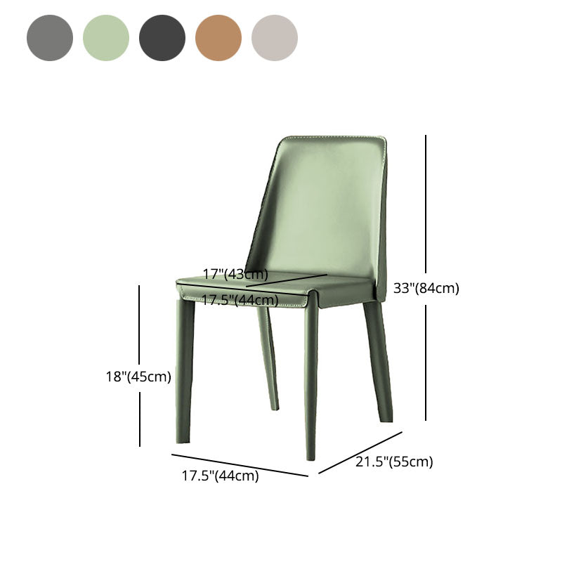 Modern Leather Dining Room Chair Metal Armless Chair for Restaurant Use Clearhalo ' kitchen&dining_furn' 'Dining Chairs' 'Dining Tables & Seating' 'dining_chair' 'furn' 'furn_dining_chair' 'Furniture' 'furniture_dining_chair' 'Kitchen & Dining Furniture' 'kitchen' 4511325