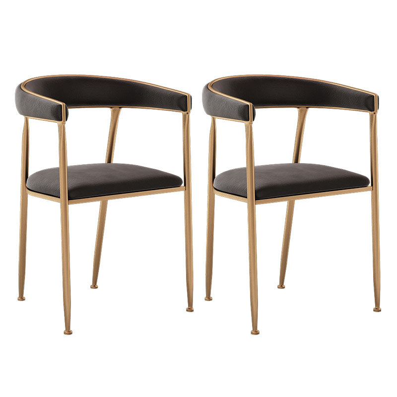 Glam Velvet Dining Room Chairs Metal Dining Side Arm Chairs for Restaurant Use Black-Gold 2 Piece Set Clearhalo ' kitchen&dining_furn' 'Dining Chairs' 'Dining Tables & Seating' 'dining_chair' 'furn' 'furn_dining_chair' 'Furniture' 'furniture_dining_chair' 'Kitchen & Dining Furniture' 'kitchen' 4511327