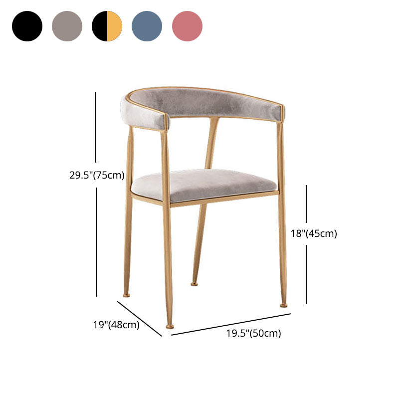 Glam Velvet Dining Room Chairs Metal Dining Side Arm Chairs for Restaurant Use Clearhalo ' kitchen&dining_furn' 'Dining Chairs' 'Dining Tables & Seating' 'dining_chair' 'furn' 'furn_dining_chair' 'Furniture' 'furniture_dining_chair' 'Kitchen & Dining Furniture' 'kitchen' 4511340
