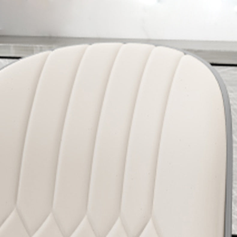 Scandinavian Style PU Leather Dining Chairs Solid Back Armless Dining Chair Clearhalo ' kitchen&dining_furn' 'Dining Chairs' 'Dining Tables & Seating' 'dining_chair' 'furn' 'furn_dining_chair' 'Furniture' 'furniture_dining_chair' 'Kitchen & Dining Furniture' 'kitchen' 4511352