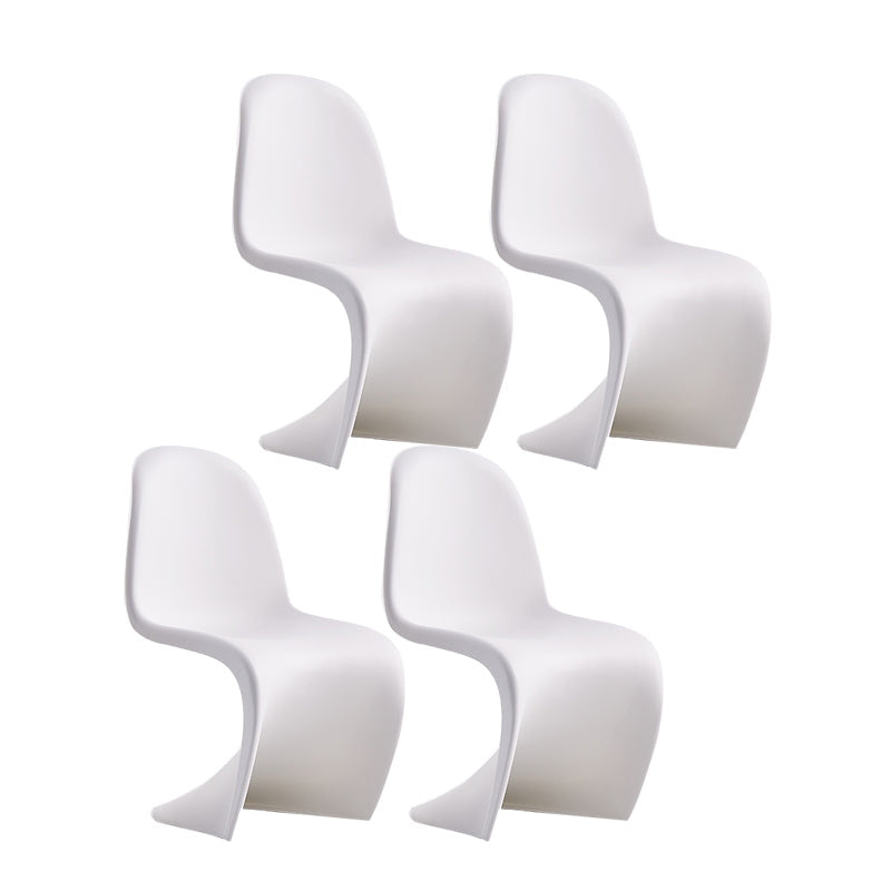 Scandinavian Style Plastic Dining Armless Chairs Solid Back Armless Dining Chair White Set of 4 Clearhalo ' kitchen&dining_furn' 'Dining Chairs' 'Dining Tables & Seating' 'dining_chair' 'Furniture' 'furniture_dining_chair' 'Kitchen & Dining Furniture' 'kitchen' 4511365