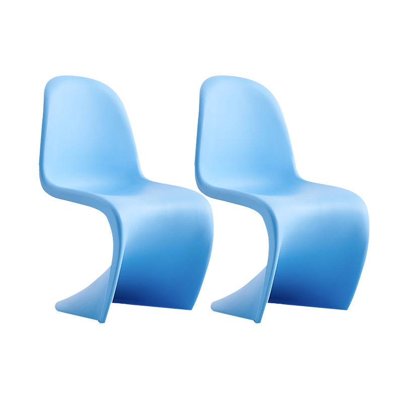Scandinavian Style Plastic Dining Armless Chairs Solid Back Armless Dining Chair Blue Set of 2 Clearhalo ' kitchen&dining_furn' 'Dining Chairs' 'Dining Tables & Seating' 'dining_chair' 'Furniture' 'furniture_dining_chair' 'Kitchen & Dining Furniture' 'kitchen' 4511376