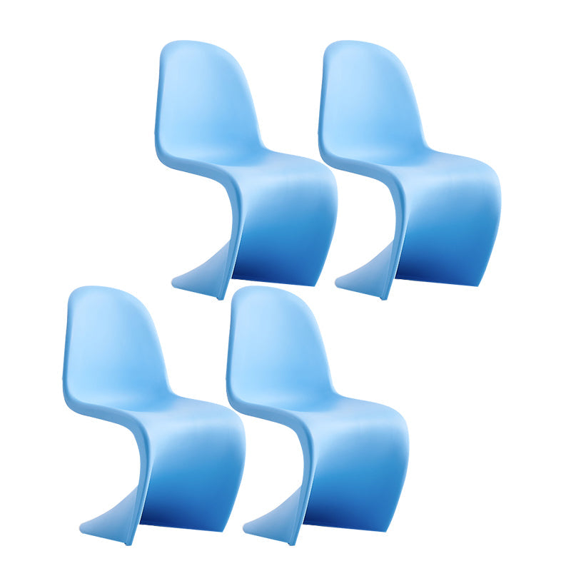 Scandinavian Style Plastic Dining Armless Chairs Solid Back Armless Dining Chair Blue Set of 4 Clearhalo ' kitchen&dining_furn' 'Dining Chairs' 'Dining Tables & Seating' 'dining_chair' 'Furniture' 'furniture_dining_chair' 'Kitchen & Dining Furniture' 'kitchen' 4511378