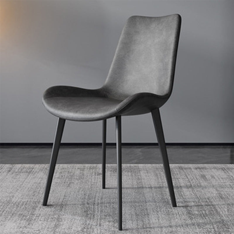 Contemporary Metal Dining Chairs Dining Armless Side Chairs for Kitchen Grey 1 Piece Clearhalo ' kitchen&dining_furn' 'Dining Chairs' 'Dining Tables & Seating' 'dining_chair' 'furn' 'furn_dining_chair' 'Furniture' 'furniture_dining_chair' 'Kitchen & Dining Furniture' 'kitchen' 4511385