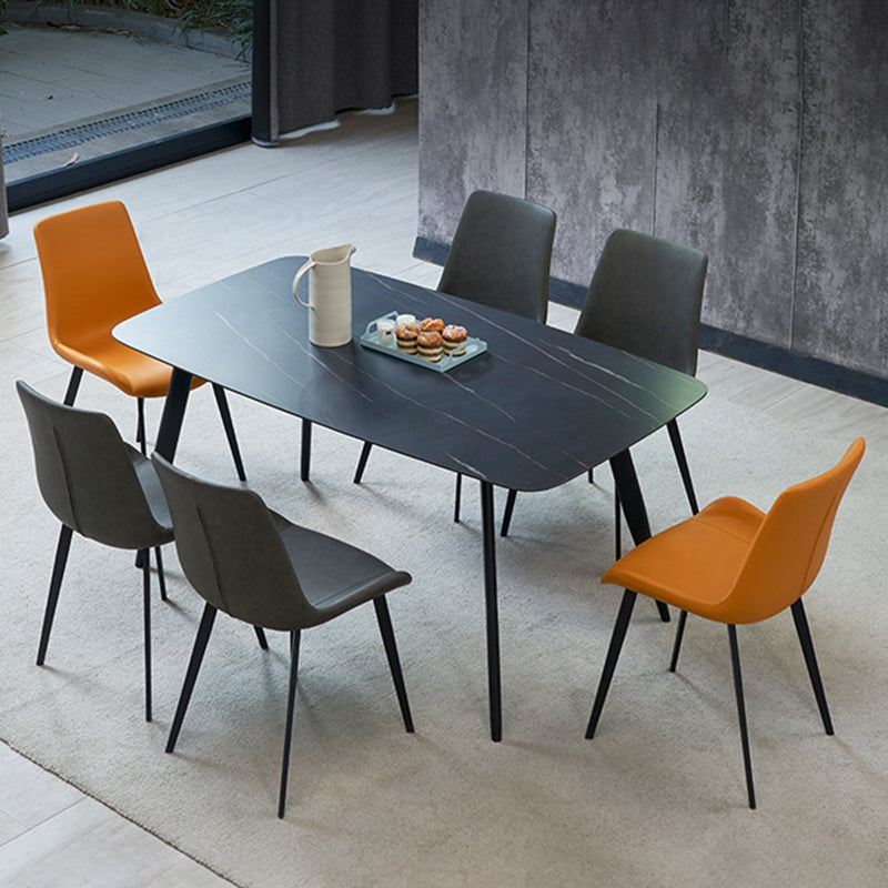 Contemporary Metal Dining Chairs Dining Armless Side Chairs for Kitchen Clearhalo ' kitchen&dining_furn' 'Dining Chairs' 'Dining Tables & Seating' 'dining_chair' 'furn' 'furn_dining_chair' 'Furniture' 'furniture_dining_chair' 'Kitchen & Dining Furniture' 'kitchen' 4511390