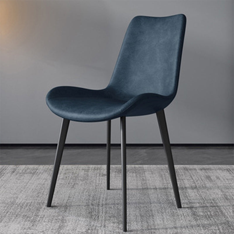 Contemporary Metal Dining Chairs Dining Armless Side Chairs for Kitchen Blue 1 Piece Clearhalo ' kitchen&dining_furn' 'Dining Chairs' 'Dining Tables & Seating' 'dining_chair' 'furn' 'furn_dining_chair' 'Furniture' 'furniture_dining_chair' 'Kitchen & Dining Furniture' 'kitchen' 4511397