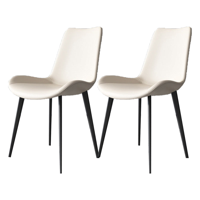 Contemporary Metal Dining Chairs Dining Armless Side Chairs for Kitchen White 2 Piece Set Clearhalo ' kitchen&dining_furn' 'Dining Chairs' 'Dining Tables & Seating' 'dining_chair' 'furn' 'furn_dining_chair' 'Furniture' 'furniture_dining_chair' 'Kitchen & Dining Furniture' 'kitchen' 4511406