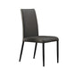 Industrial Design Solid Back Dining Side Chairs Faux Leather Dining Chairs Dark Gray 1 Piece Clearhalo ' kitchen&dining_furn' 'Dining Chairs' 'Dining Tables & Seating' 'dining_chair' 'furn' 'furn_dining_chair' 'Furniture' 'furniture_dining_chair' 'Kitchen & Dining Furniture' 'kitchen' 4511410