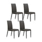 Industrial Design Solid Back Dining Side Chairs Faux Leather Dining Chairs Dark Gray 4 Piece Set Clearhalo ' kitchen&dining_furn' 'Dining Chairs' 'Dining Tables & Seating' 'dining_chair' 'furn' 'furn_dining_chair' 'Furniture' 'furniture_dining_chair' 'Kitchen & Dining Furniture' 'kitchen' 4511414