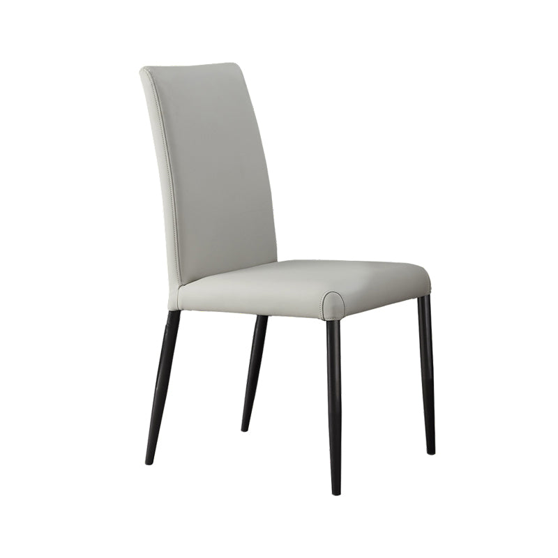 Industrial Design Solid Back Dining Side Chairs Faux Leather Dining Chairs White 1 Piece Clearhalo ' kitchen&dining_furn' 'Dining Chairs' 'Dining Tables & Seating' 'dining_chair' 'furn' 'furn_dining_chair' 'Furniture' 'furniture_dining_chair' 'Kitchen & Dining Furniture' 'kitchen' 4511421