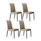 Industrial Design Solid Back Dining Side Chairs Faux Leather Dining Chairs Light Coffee 4 Piece Set Clearhalo ' kitchen&dining_furn' 'Dining Chairs' 'Dining Tables & Seating' 'dining_chair' 'furn' 'furn_dining_chair' 'Furniture' 'furniture_dining_chair' 'Kitchen & Dining Furniture' 'kitchen' 4511431