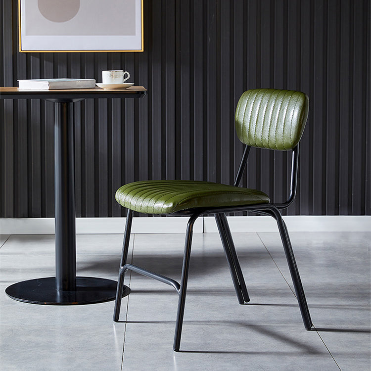 Industrial Design Open Back Dining Side Chairs Faux Leather Dining Chairs Clearhalo ' kitchen&dining_furn' 'Dining Chairs' 'Dining Tables & Seating' 'dining_chair' 'furn' 'furn_dining_chair' 'Furniture' 'furniture_dining_chair' 'Kitchen & Dining Furniture' 'kitchen' 4511439