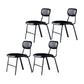 Industrial Design Open Back Dining Side Chairs Faux Leather Dining Chairs Black 4 Piece Set Clearhalo ' kitchen&dining_furn' 'Dining Chairs' 'Dining Tables & Seating' 'dining_chair' 'furn' 'furn_dining_chair' 'Furniture' 'furniture_dining_chair' 'Kitchen & Dining Furniture' 'kitchen' 4511440