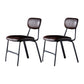 Industrial Design Open Back Dining Side Chairs Faux Leather Dining Chairs Red Brown 2 Piece Set Clearhalo ' kitchen&dining_furn' 'Dining Chairs' 'Dining Tables & Seating' 'dining_chair' 'furn' 'furn_dining_chair' 'Furniture' 'furniture_dining_chair' 'Kitchen & Dining Furniture' 'kitchen' 4511442