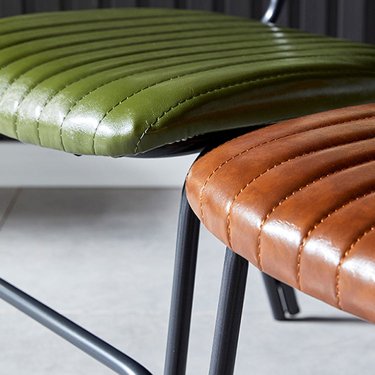 Industrial Design Open Back Dining Side Chairs Faux Leather Dining Chairs Clearhalo ' kitchen&dining_furn' 'Dining Chairs' 'Dining Tables & Seating' 'dining_chair' 'furn' 'furn_dining_chair' 'Furniture' 'furniture_dining_chair' 'Kitchen & Dining Furniture' 'kitchen' 4511443