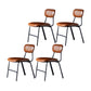 Industrial Design Open Back Dining Side Chairs Faux Leather Dining Chairs Yellow-Brown 4 Piece Set Clearhalo ' kitchen&dining_furn' 'Dining Chairs' 'Dining Tables & Seating' 'dining_chair' 'furn' 'furn_dining_chair' 'Furniture' 'furniture_dining_chair' 'Kitchen & Dining Furniture' 'kitchen' 4511447
