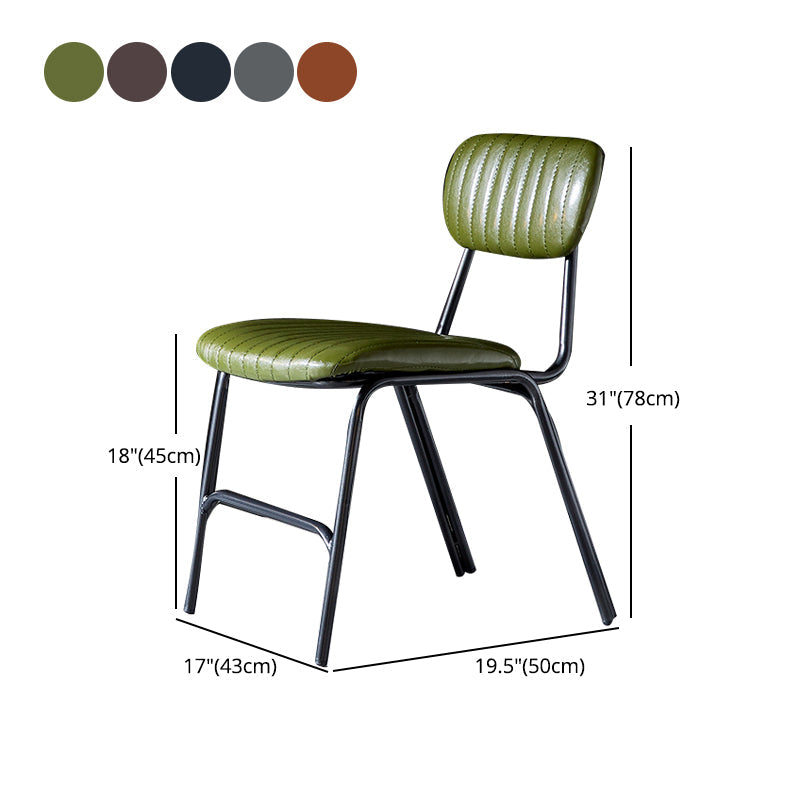 Industrial Design Open Back Dining Side Chairs Faux Leather Dining Chairs Clearhalo ' kitchen&dining_furn' 'Dining Chairs' 'Dining Tables & Seating' 'dining_chair' 'furn' 'furn_dining_chair' 'Furniture' 'furniture_dining_chair' 'Kitchen & Dining Furniture' 'kitchen' 4511453