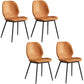 Contemporary Metal Dining Chairs Dining Wingback Armless Side Chairs for Kitchen Orange 4 Piece Set Clearhalo ' kitchen&dining_furn' 'Dining Chairs' 'Dining Tables & Seating' 'dining_chair' 'furn' 'furn_dining_chair' 'Furniture' 'furniture_dining_chair' 'Kitchen & Dining Furniture' 'kitchen' 4511458