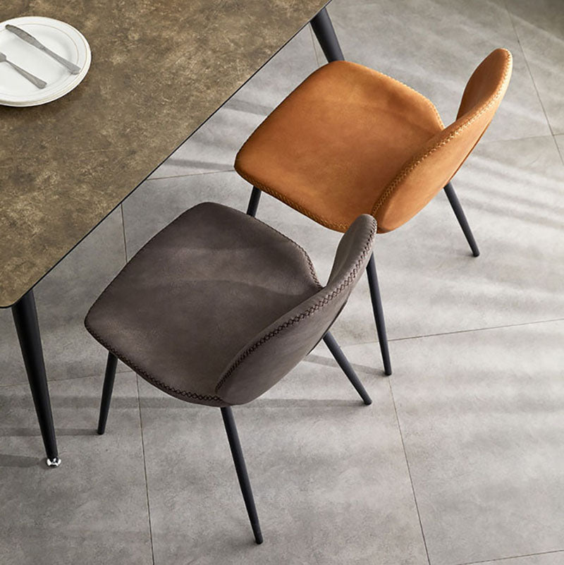 Contemporary Metal Dining Chairs Dining Wingback Armless Side Chairs for Kitchen Clearhalo ' kitchen&dining_furn' 'Dining Chairs' 'Dining Tables & Seating' 'dining_chair' 'furn' 'furn_dining_chair' 'Furniture' 'furniture_dining_chair' 'Kitchen & Dining Furniture' 'kitchen' 4511472