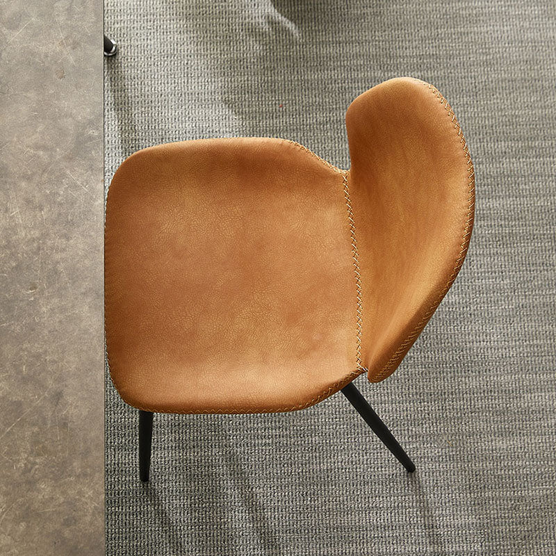 Contemporary Metal Dining Chairs Dining Wingback Armless Side Chairs for Kitchen Clearhalo ' kitchen&dining_furn' 'Dining Chairs' 'Dining Tables & Seating' 'dining_chair' 'furn' 'furn_dining_chair' 'Furniture' 'furniture_dining_chair' 'Kitchen & Dining Furniture' 'kitchen' 4511474