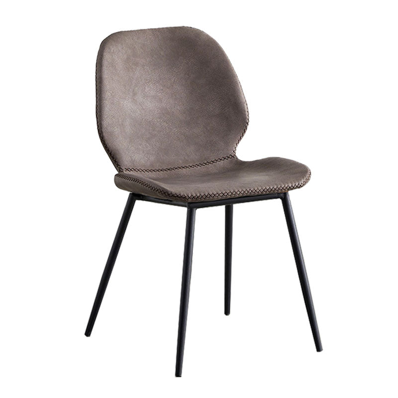 Contemporary Metal Dining Chairs Dining Wingback Armless Side Chairs for Kitchen Gray Purple 1 Piece Clearhalo ' kitchen&dining_furn' 'Dining Chairs' 'Dining Tables & Seating' 'dining_chair' 'furn' 'furn_dining_chair' 'Furniture' 'furniture_dining_chair' 'Kitchen & Dining Furniture' 'kitchen' 4511477