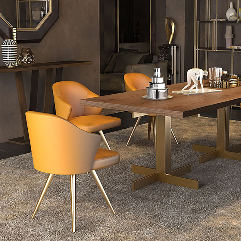 Glam Metal Dining Arm Chair Upholstered Side Chairs for Home Use Clearhalo ' kitchen&dining_furn' 'Dining Chairs' 'Dining Tables & Seating' 'dining_chair' 'furn' 'furn_dining_chair' 'Furniture' 'furniture_dining_chair' 'Kitchen & Dining Furniture' 'kitchen' 4511491